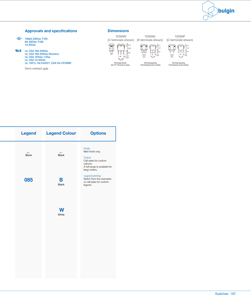 1250系列翹板開(kāi)關(guān)功能表
