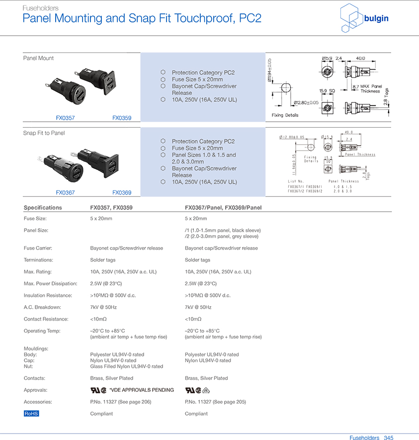 FX0359防觸摸保險絲座型號 FX0359防觸摸保險絲座型號