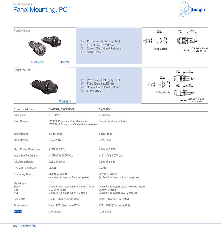 FX0296S防護(hù)類(lèi)別保險(xiǎn)絲座選型 FX0296S防護(hù)類(lèi)別保險(xiǎn)絲座選型