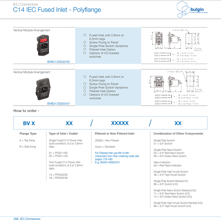 BVA01-Z0000-02垂直電源接入模塊選型 BVA01-Z0000-02垂直電源接入模塊選型