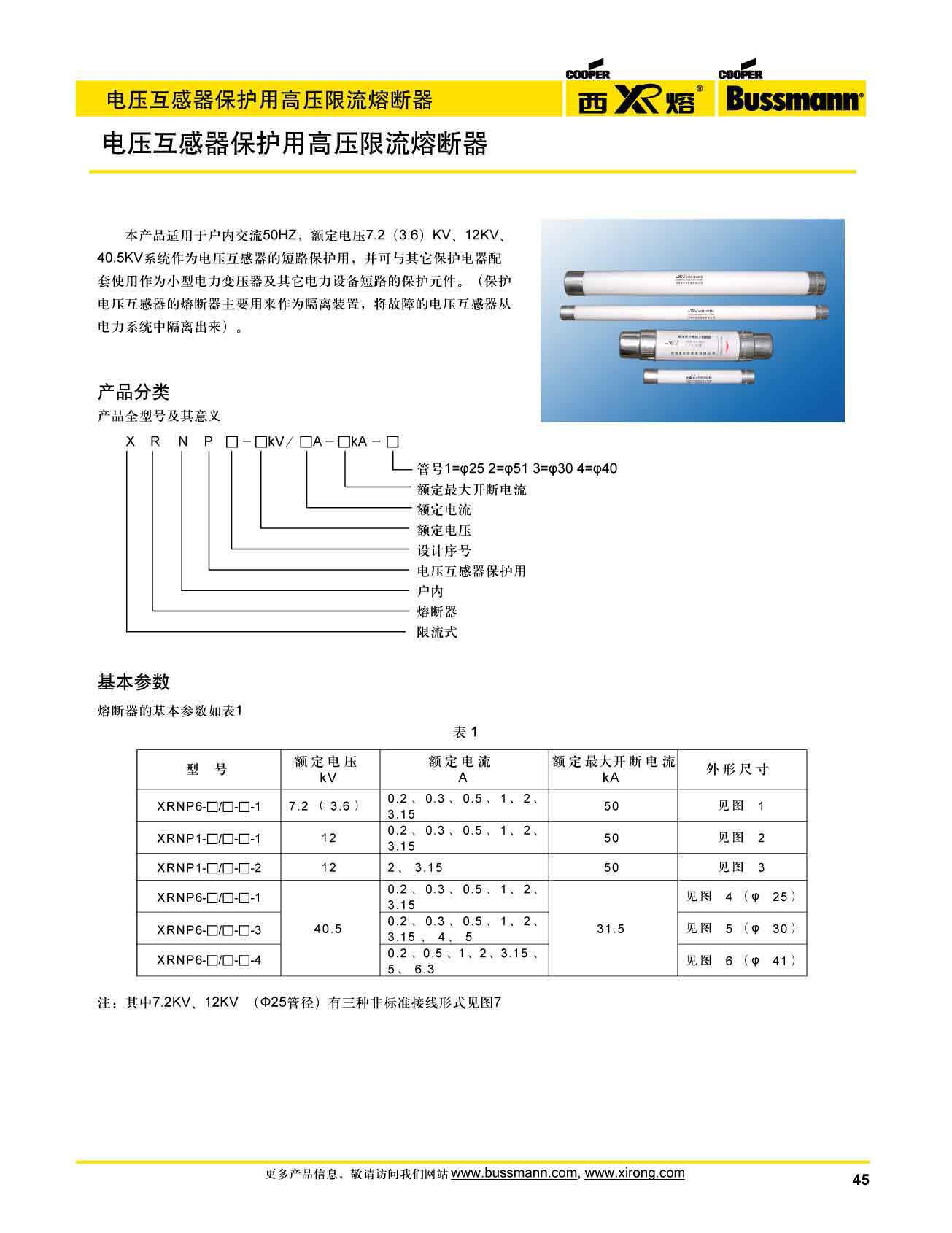 電壓互感器保護高壓限流熔斷器XRNP系列選型