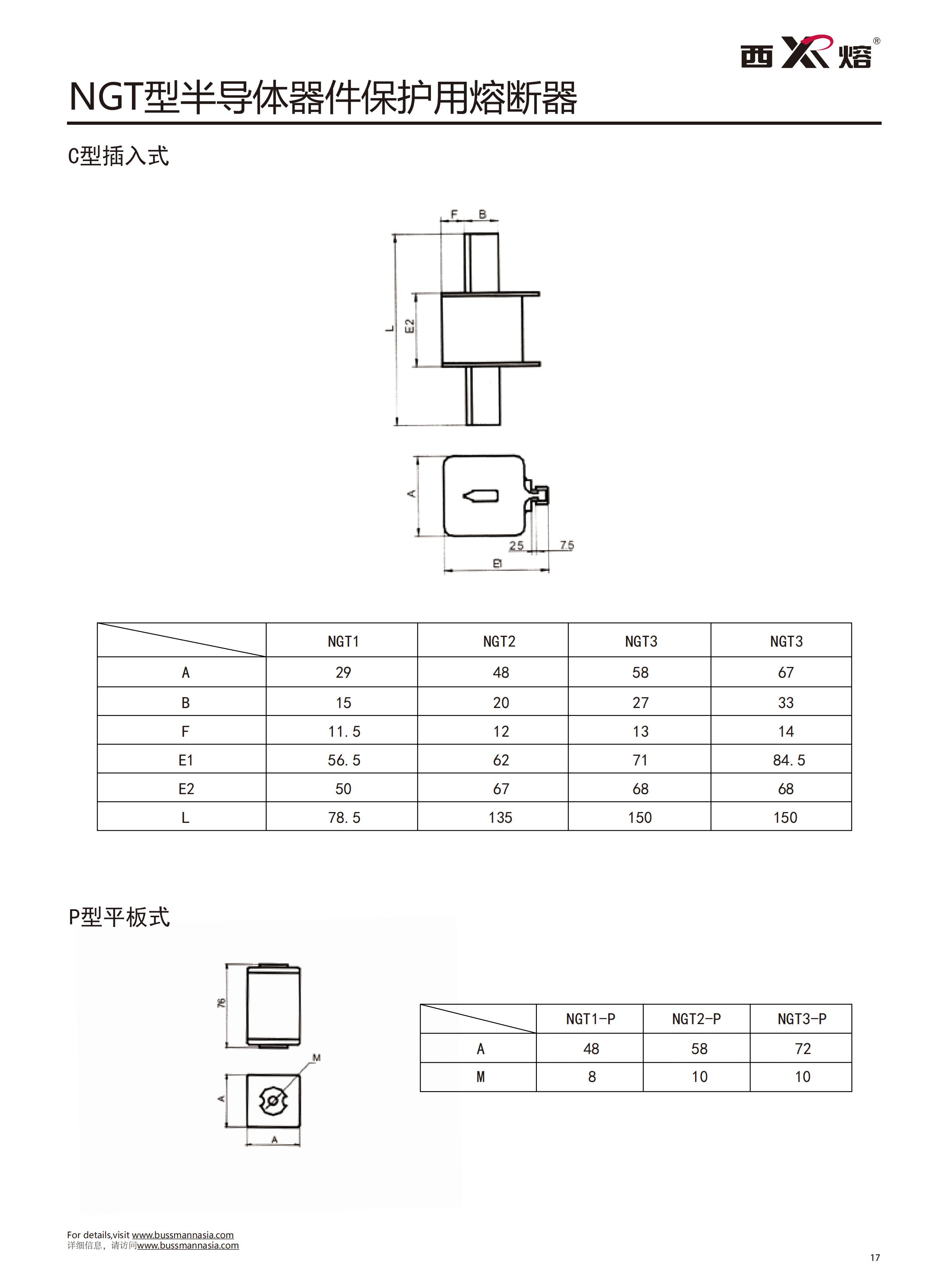 NGT-1 800V快速熔斷器參數(shù) NGT-1 800V快速熔斷器參數(shù)