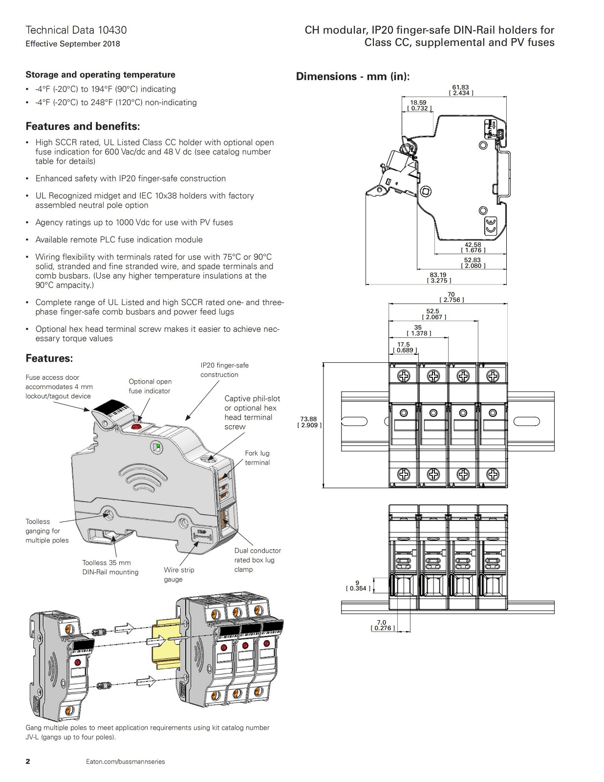 CHMIDIU系列熔斷器座尺寸